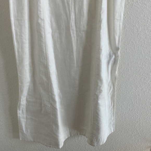 NWT Madewell Linen-Cotton Princess-Seamed White Midi Dress S - Picture 7 of 12